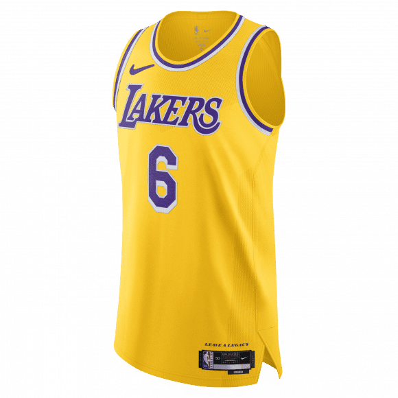 Nike NBA Los Angeles Lakers Lebron James 6 Authentic Jersey
