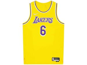 Nike NBA Los Angeles Lakers 75th Anniversary Lebron James 6 Authentic Jersey