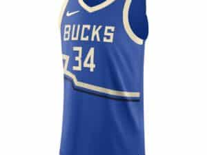 Nike NBA Milwaukee Bucks Giannis Antetokoumnpo 34 Dri Fit ADV City Edition Authentic Jersey Largo +2