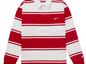 Nike x Supreme Stripe Rugby Polo con Logo Bordado