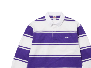 Nike x Supreme Stripe Rugby Polo con Logo Bordado