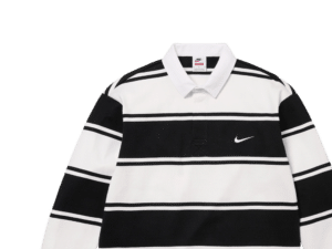 Nike x Supreme Stripe Rugby Polo con Logo Bordado