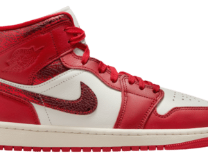 W Air Jordan 1 Mid SE "Cracked Leather University Red"